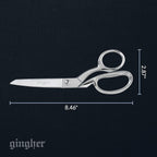 8" Dressmaker'S Fabric Scissors, Stainless Steel Shears, Sharp Knife Edge Steel Sewing Shears with Protective Sheath for Fabric Cutting and Tailoring, Chrome Plated Nickel Finish