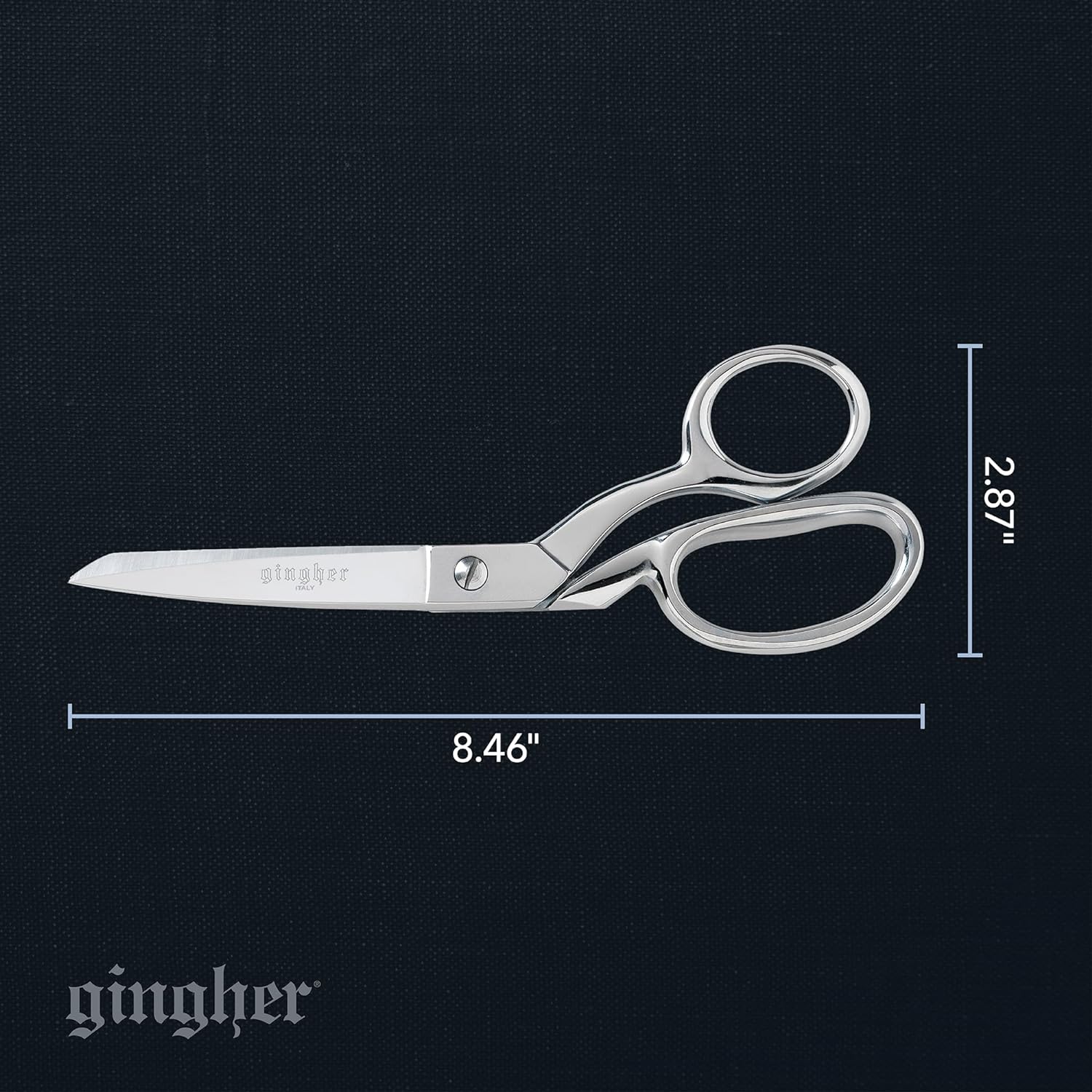8" Dressmaker'S Fabric Scissors, Stainless Steel Shears, Sharp Knife Edge Steel Sewing Shears with Protective Sheath for Fabric Cutting and Tailoring, Chrome Plated Nickel Finish