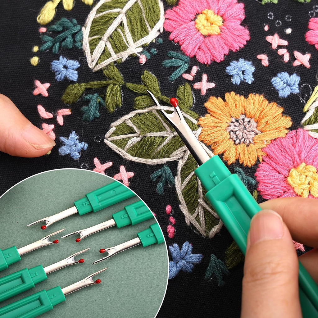 6 PCS Seam Ripper Set, Ergonomic Grip Seam Ripper, Green Seam Ripper for Sewing Crafting and Removing Embroidery Hems and Seams (Green)