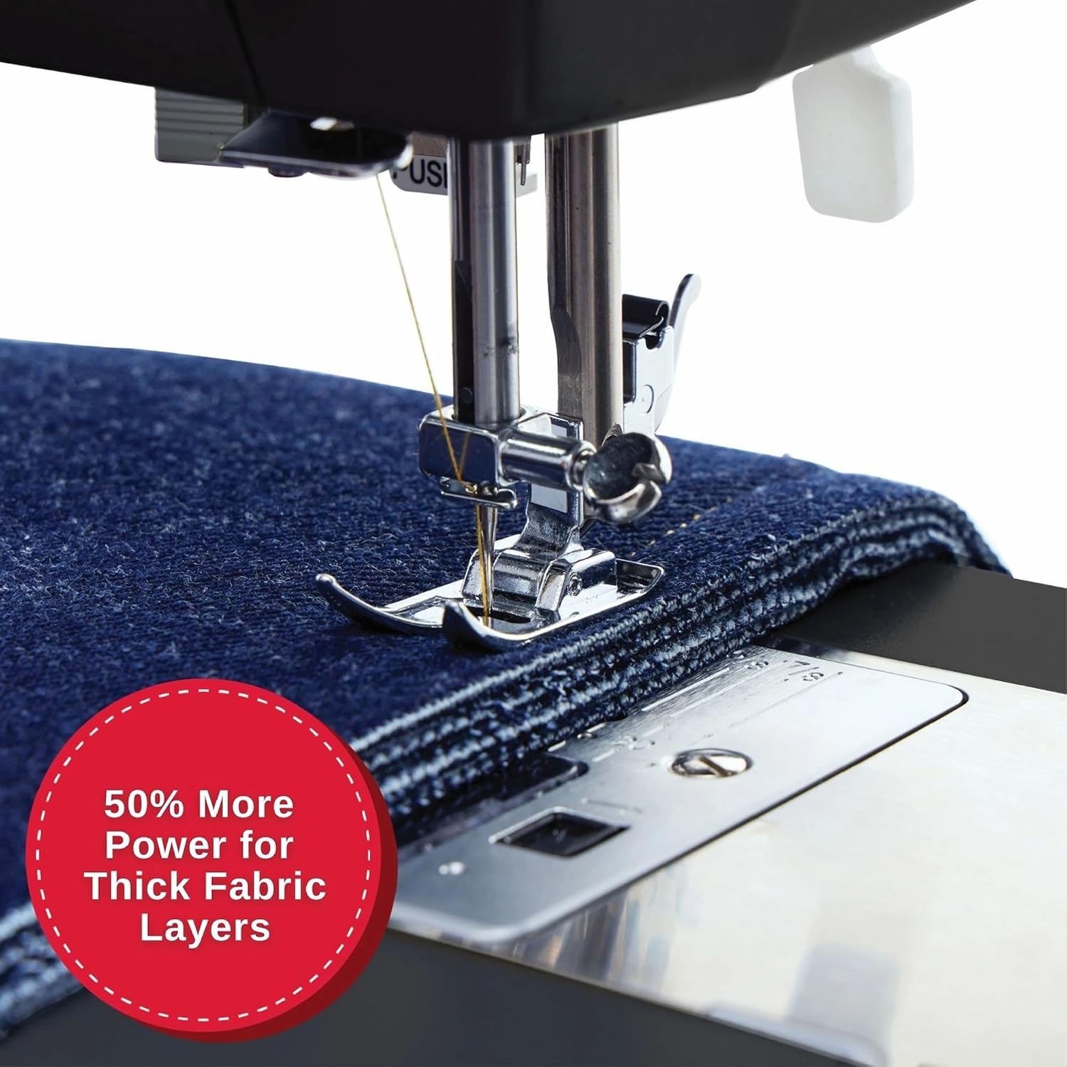 SINGER Heavy Duty 4432 (Grey) High Speed Sewing Machine +Accessory Kit | 32 Built-In Stitches Deliver 110 Stitch Applications | 50% More Power for Thick Fabrics, 1100 Stitches/Min, 1-Step Buttonhole