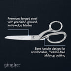 8" Dressmaker'S Fabric Scissors, Stainless Steel Shears, Sharp Knife Edge Steel Sewing Shears with Protective Sheath for Fabric Cutting and Tailoring, Chrome Plated Nickel Finish