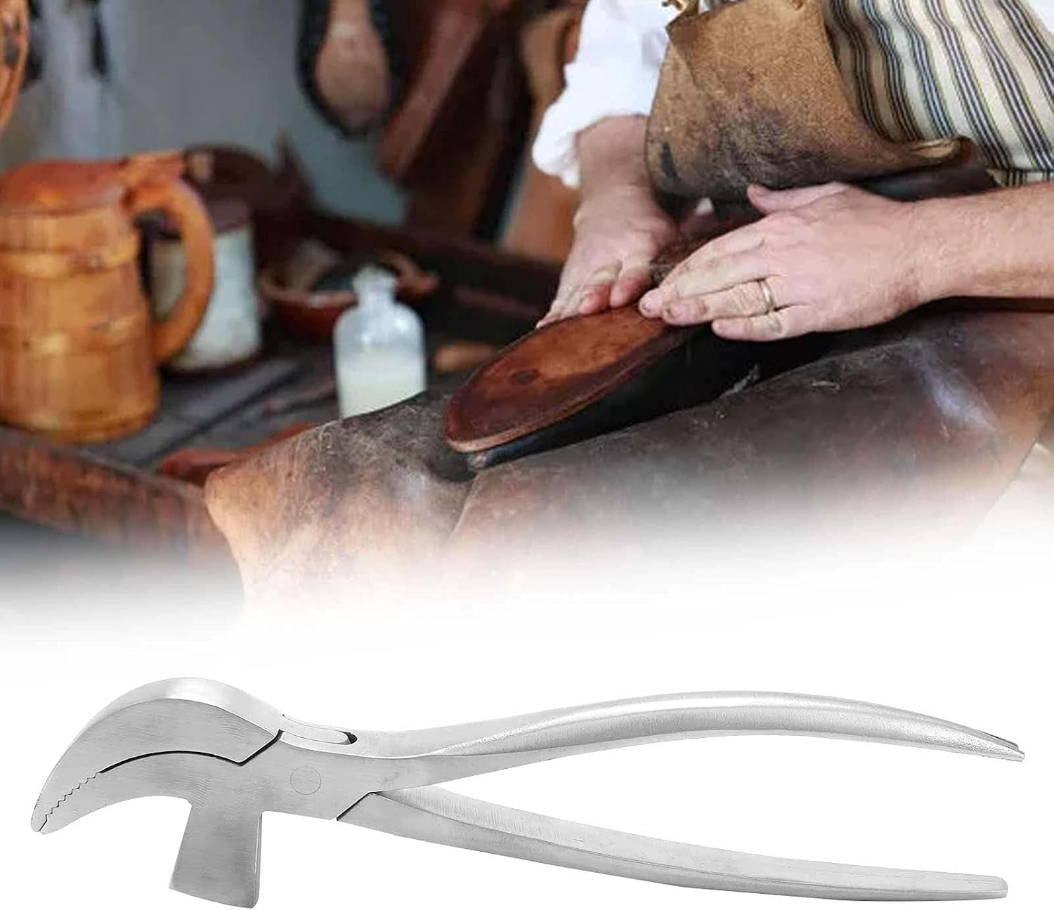 Lasting Pliers, Leather Craft Tool, Stainless Steel Pincers, Leather Craft Pliers, DIY Accessories for Shoemaking Cobblers Saddlers Silver