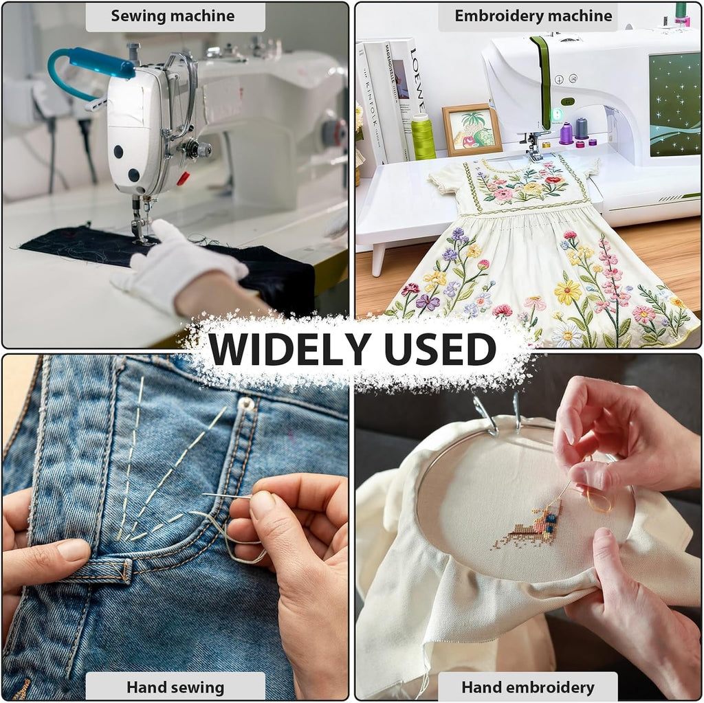 56Pcs White Thread for Sewing, Embroidery Bobbins, Prewound Bobbins Thread Size a SA156 Sewing Machine Threads Set for Embroidery and Sewing Machines DIY 50Yds/Spool