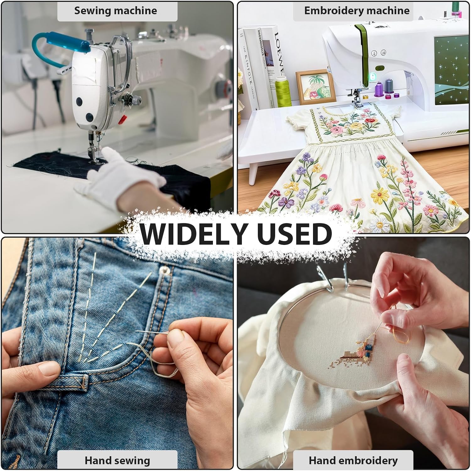 56Pcs White Thread for Sewing, Embroidery Bobbins, Prewound Bobbins Thread Size a SA156 Sewing Machine Threads Set for Embroidery and Sewing Machines DIY 50Yds/Spool