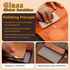 Leathercraft Glass Slicker for Burnishing Leather Leather Burnishing Tool with Brazilian Rosewood Handle Leather Working Tools Professional Leather Block Smoothing Tool