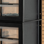 24-Drawer Plastic Storage Organizer, Made in USA, Teacher Toolbox, Multi Drawer Cabinet for Garage Tools Beads Balloons Building Bricks Crafts Stickers Small Business Scrapbook Art, Black