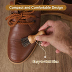 2 Packs Show Polish Applicator Horsehair Shoe Brush Set Horse Hair Applicator Brushes for Leather Shoe Care Shine Polish Tools for Boots Clean Brush for Shoes