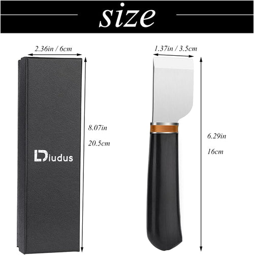 Leather Cutting Knife, Leather Skiving Knife with Wooden Handle Exquisite Package, Leatherworking Craft Cutting Hand Tool