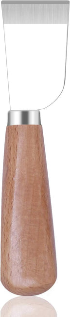 Leathercraft Knife - Leather Skiving Knife, Leather Working Tools with Wooden Handle Easy Trimming & Edge Skiving Leathercraft Craft Tool for Diy(Natural Color)
