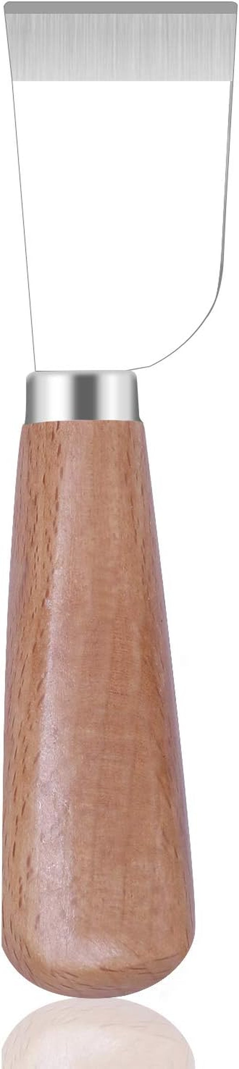 Leathercraft Knife - Leather Skiving Knife, Leather Working Tools with Wooden Handle Easy Trimming & Edge Skiving Leathercraft Craft Tool for Diy(Natural Color)