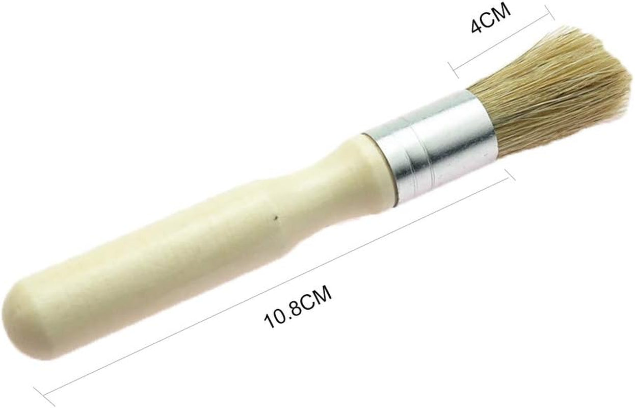 Glue Brush Set,3 Pack Professional Narural Wooden round Glue Wax Brush for Paint Bookblinding Furniture,Super Wax Brush Chalk Paint for Little Project (3 Pack)
