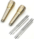6 Pieces Leather Sewing Awl Needle Kit with Copper Handle, Leather Craft Needle Kit Shoe Repair Tool, Sewing Awl Hand Stitcher Shoe Repair Tool Kit, Craft Needles Kit Shoe Repair Tool