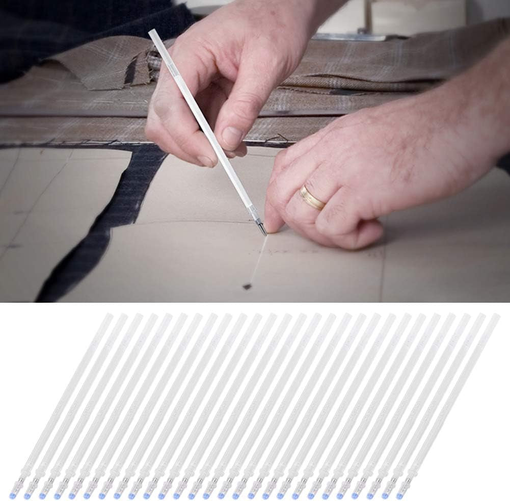 100Pcs Heat Erasable Fabric Pens, Heat Pens White High Temperature Disappearing Pen Fabric Clothes Marker Pen for Leather Fabric Quilting and Dressmaker
