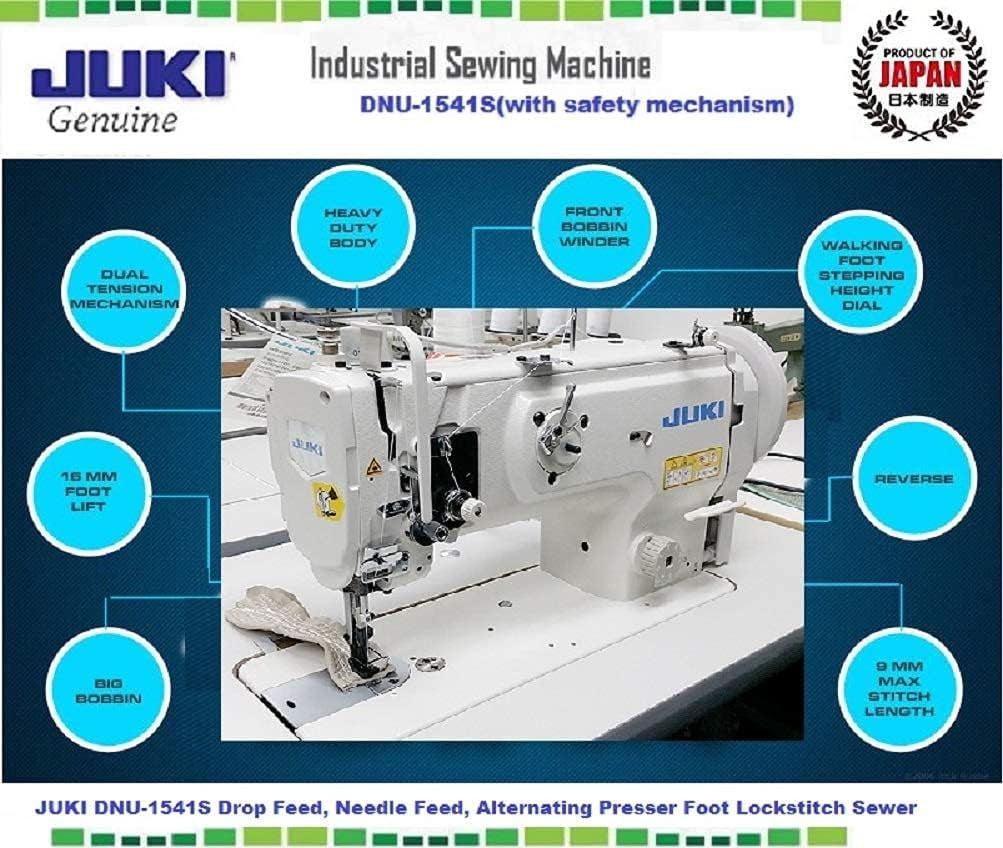 DNU-1541S Industrial Sewing W/Safety Mechanism DNU 1541 Walking Foot Needle Feed,Servo Motor,Table,Lamp. DIY.