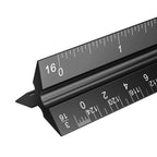 Architectural Scale Ruler: 12" Imperial Aluminum Alloy Metal Architecture Measuring Tools, Engineering Drafting Construction Drawing Blueprints Triangular Architect Scaling Rulers 12 Inches