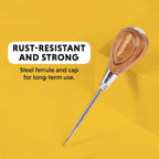 Scratch Awl Tool with Hardwood Handle - Scribe, Layout Work, & Piercing Wood - Alloy Steel Blade