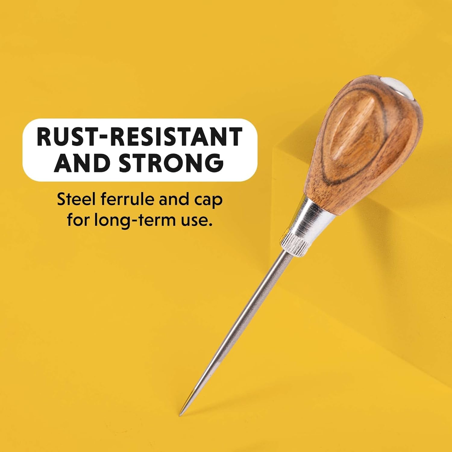 Scratch Awl Tool with Hardwood Handle - Scribe, Layout Work, & Piercing Wood - Alloy Steel Blade