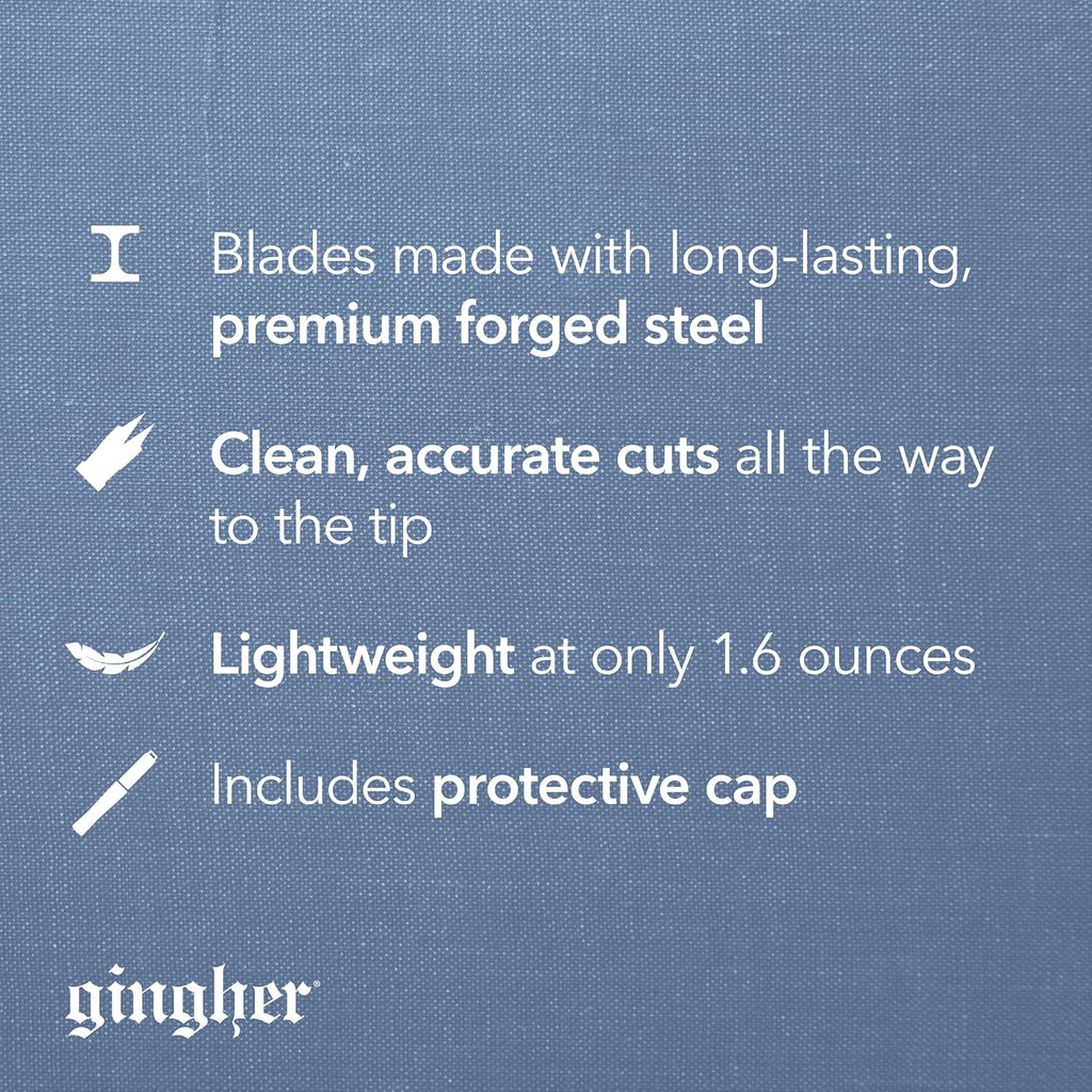 Featherweight Thread Clippers - 4" Stainless Steel Snips - Sharp Thread Puller with Protective Cap for Crafts - Black