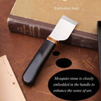 Leather Cutting Knife, Leather Skiving Knife with Wooden Handle Exquisite Package, Leatherworking Craft Cutting Hand Tool