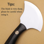 Leather Bevel Head Cutting Knife Black Wooden Handle, Craft Skiving Knife, Leather Working Tools for DIY Leathercraft Forging Cutting