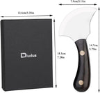 Leather Bevel Head Cutting Knife Black Wooden Handle, Craft Skiving Knife, Leather Working Tools for DIY Leathercraft Forging Cutting