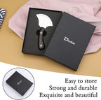 Leather Bevel Head Cutting Knife Black Wooden Handle, Craft Skiving Knife, Leather Working Tools for DIY Leathercraft Forging Cutting